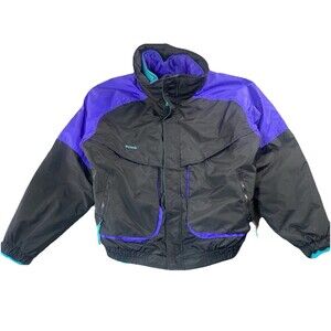 Columbia Powder Keg Jacket Men XL Blk Bomber Waterproof Removable Liner 3in1 VTG